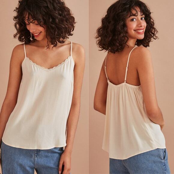 Des Petits Hauts | Teal Romelia Relaxed Fit Layering Simple Solid Camisole Tank - Picture 10 of 11